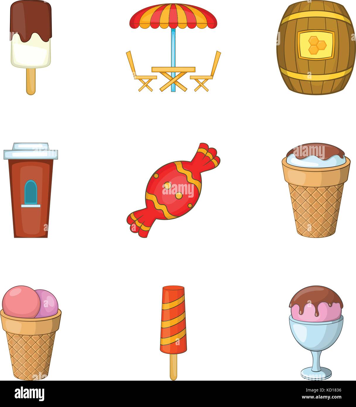 Sugar-candy icons set, cartoon style Stock Vector Image & Art - Alamy