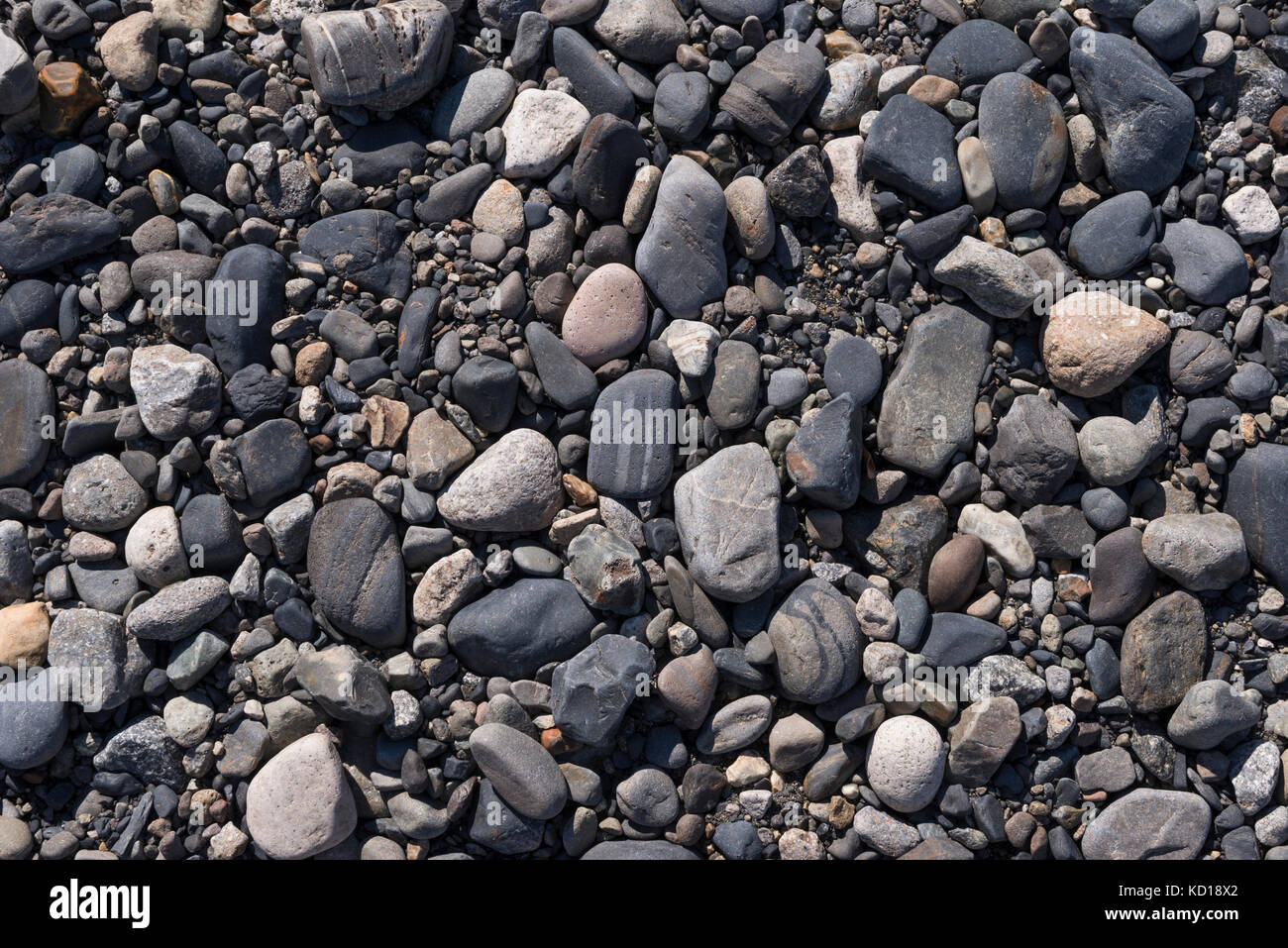 Pebbles from Gray Lake area in Torres del Paine, Chile Stock Photo