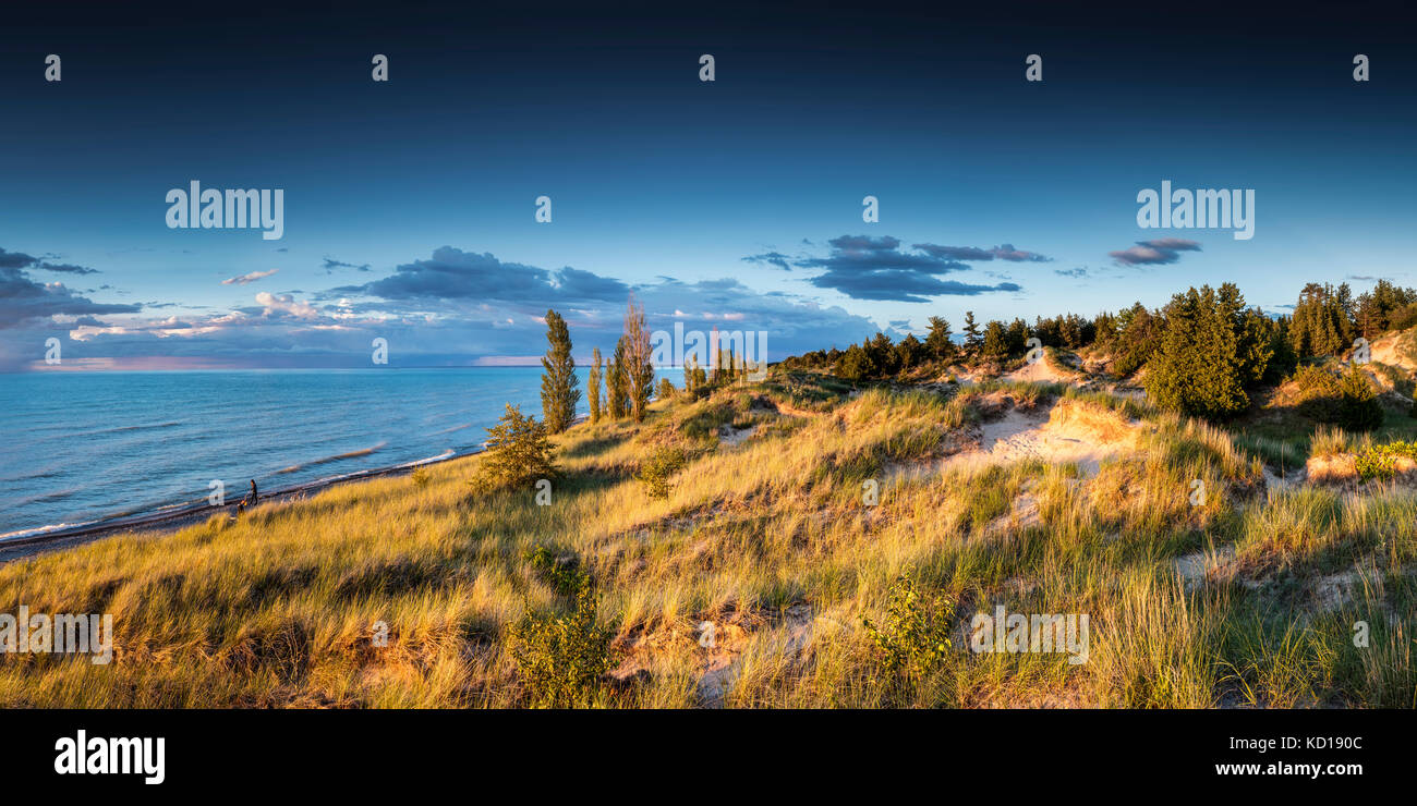 Burley Beach on Lake Huron in the Pinery Provincial Park, Ontario, Canada (digitally spliced panorama) Stock Photo