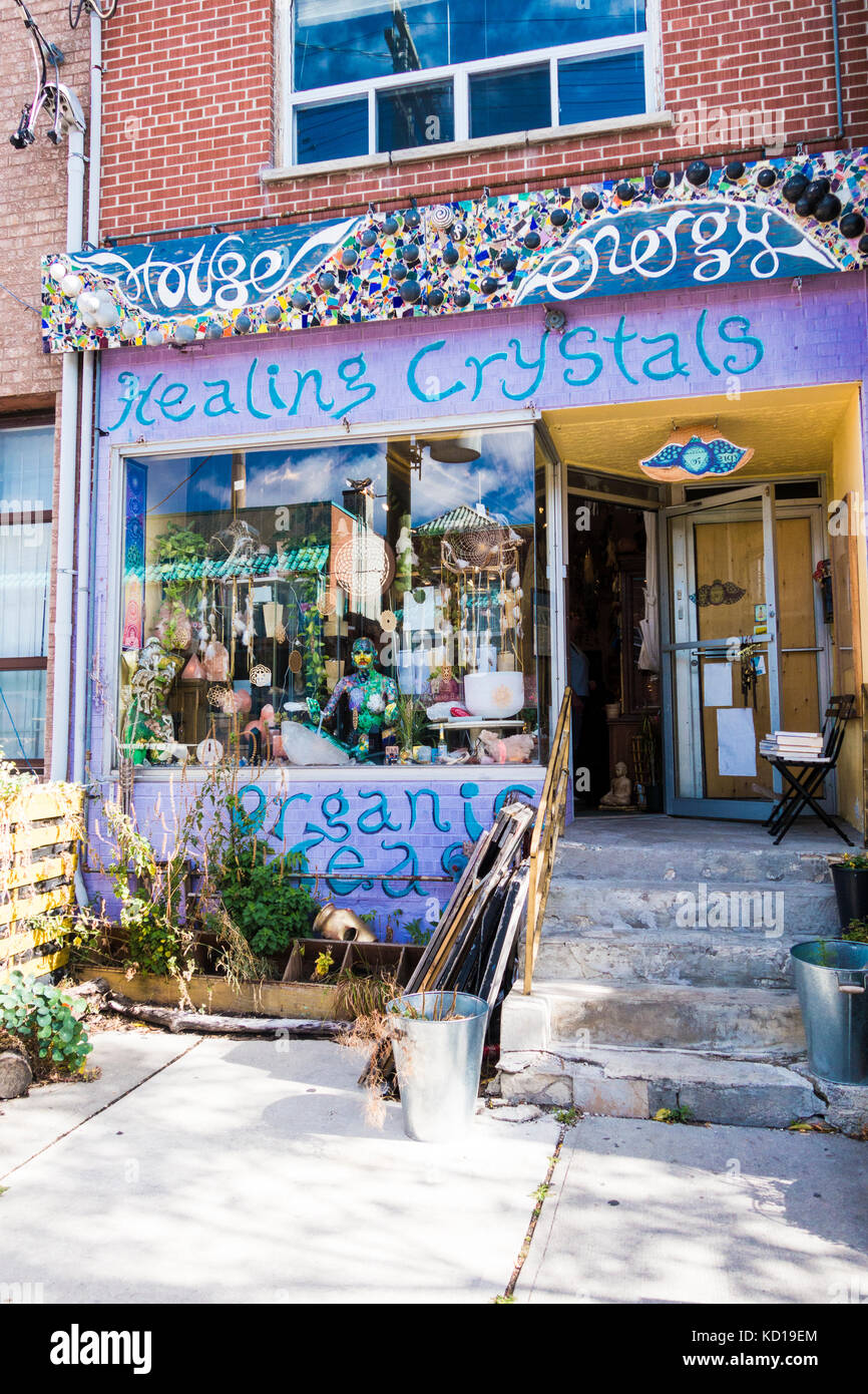 Healing Crystals store in Kensington Market in downtown Toronto Stock