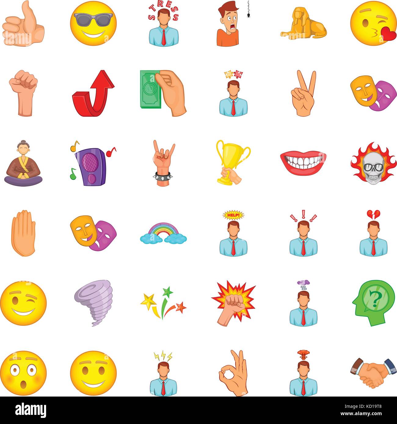 Rainbow icons set, cartoon style Stock Vector Image & Art - Alamy