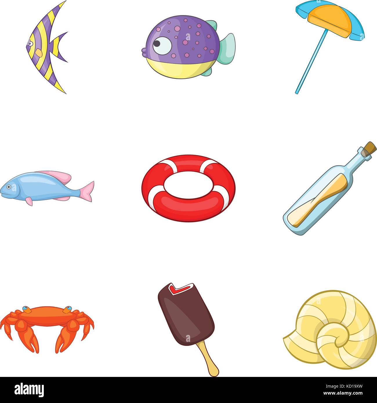 Tropical fish icons set, cartoon style Stock Vector Image & Art - Alamy