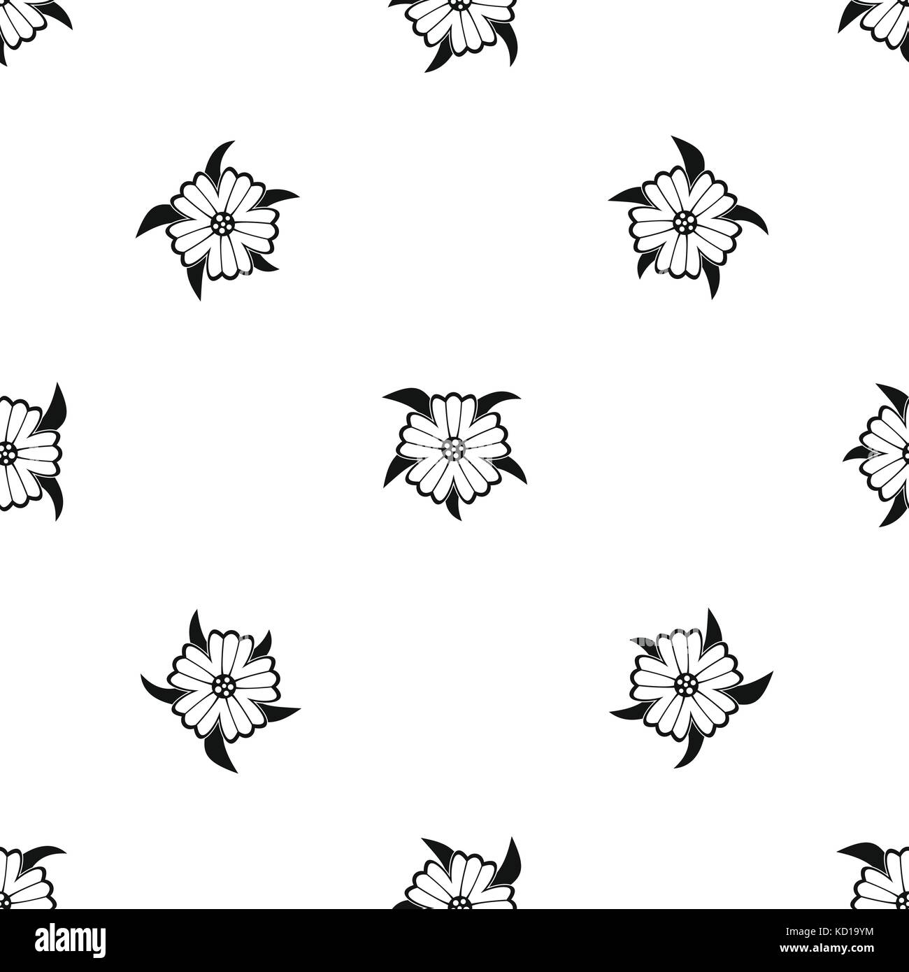 Flower pattern seamless black Stock Vector Image & Art - Alamy
