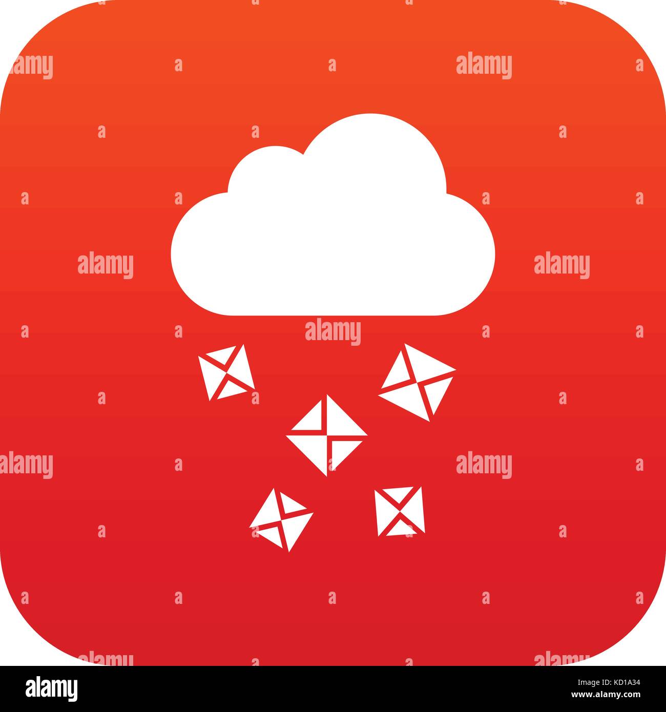 Cloud and hail icon digital red Stock Vector Image & Art - Alamy