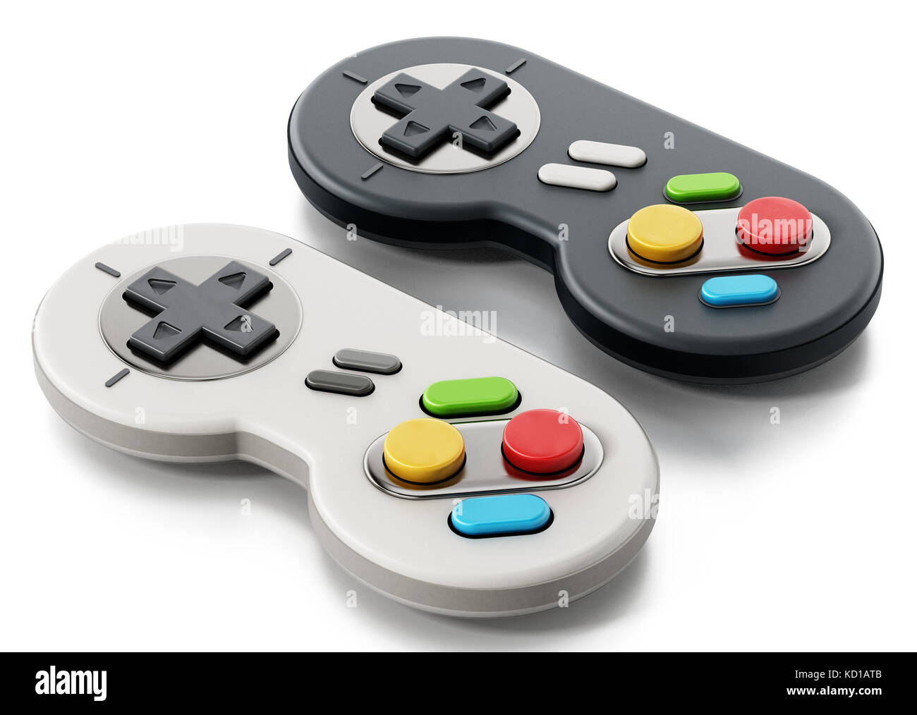Vintage cable gamepad isolated on white background Stock Photo - Alamy