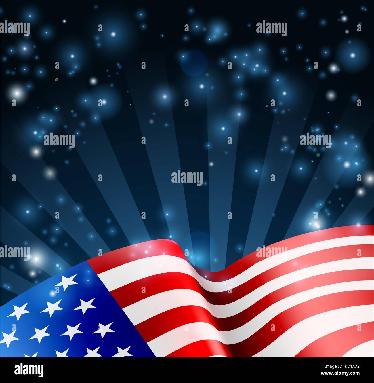 American Flag Design Background Stock Vector