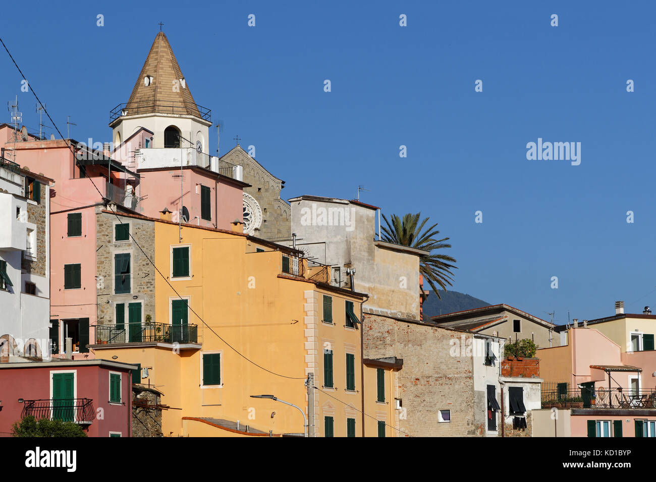 The village of Corniglia in Cinque Terre National park Stock Photo