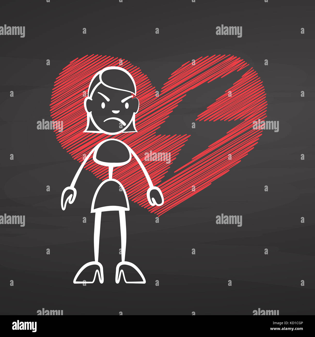 Sad Broken Heart Cartoon Illustration Stock Photos Sad Broken