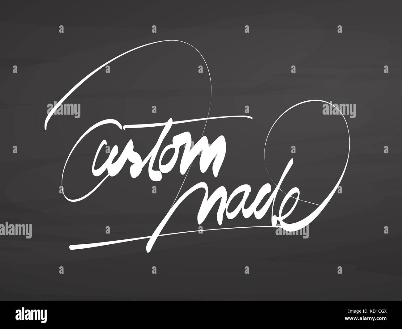 Calligrphy custom made lettering on chalkboard. Handdrawn vector sketch ...