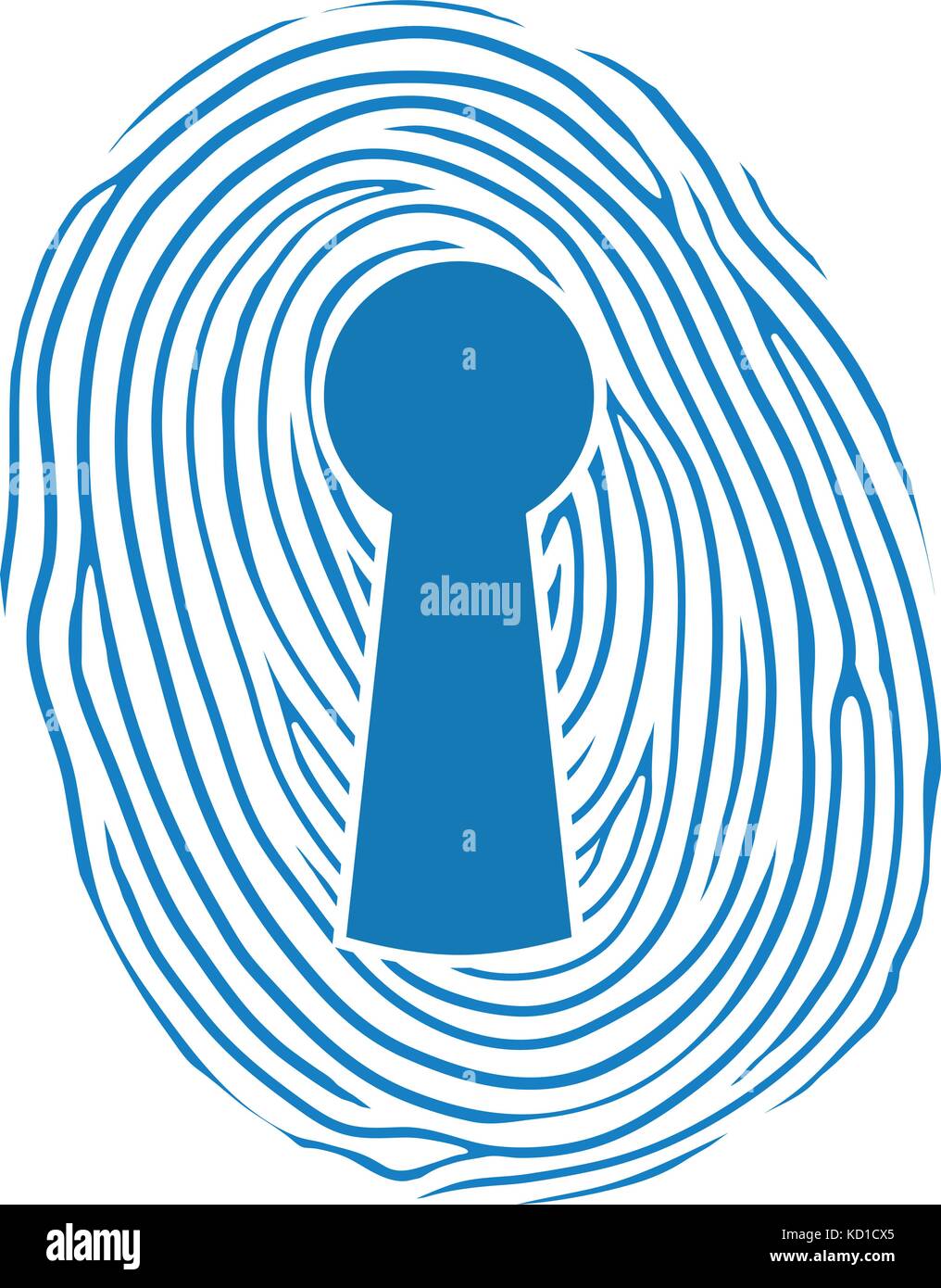 Fingerprint lock key hole vector illustration Stock Vector Image