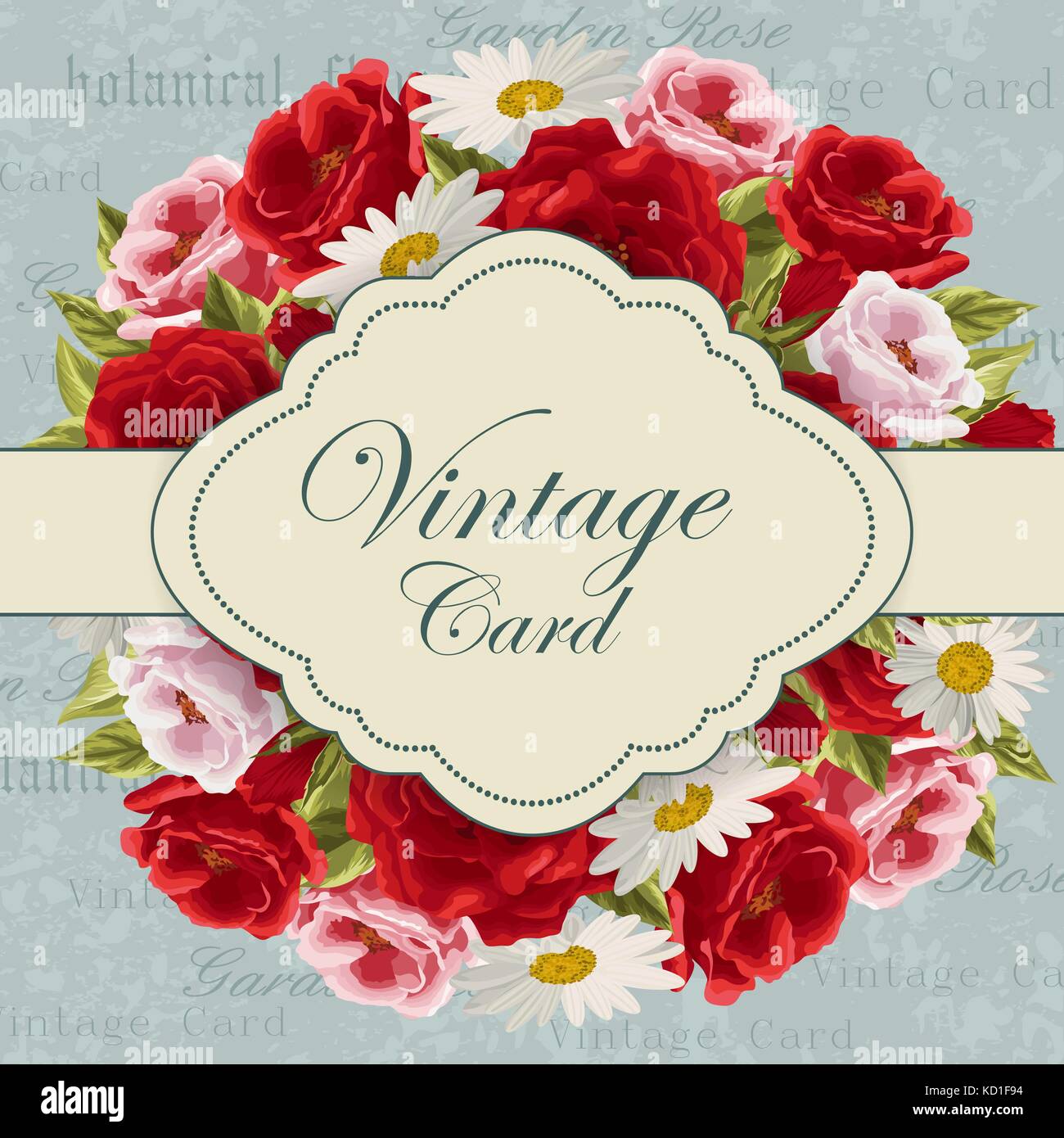 Vintage card with flowers Stock Vector Image & Art - Alamy