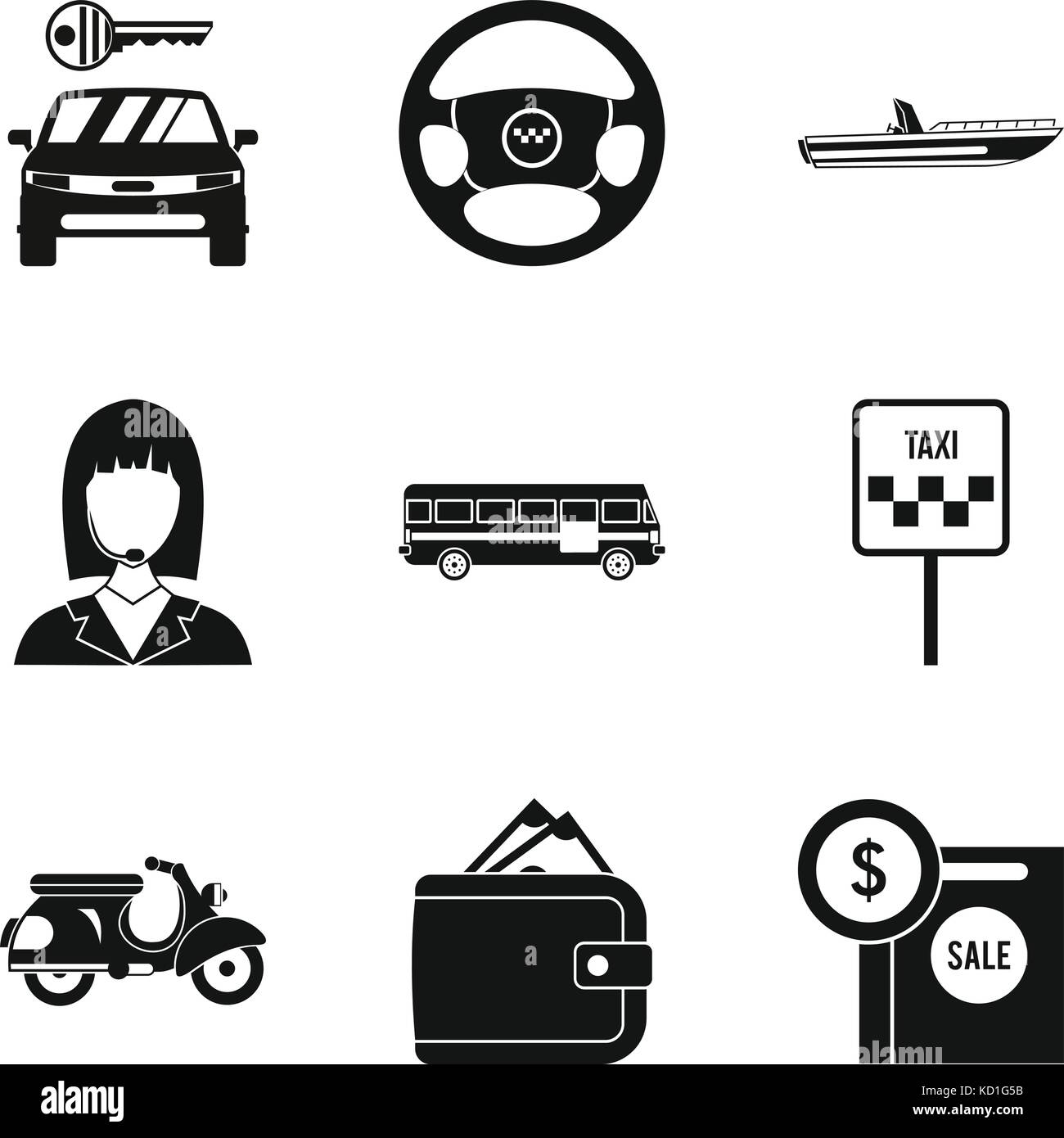 Rent car icons set, simple style Stock Vector Image & Art - Alamy