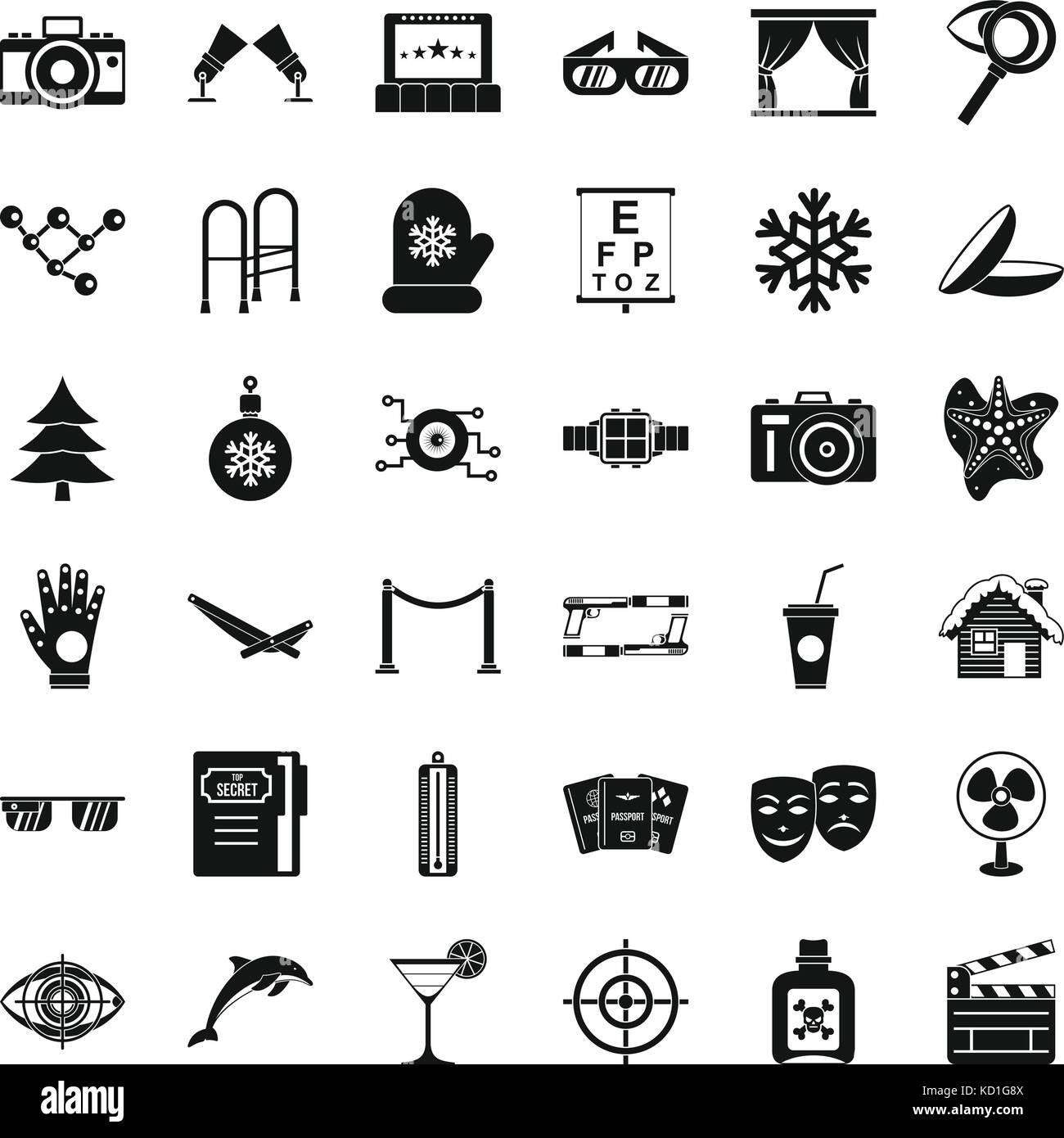 Winter icons set, simple style Stock Vector Image & Art - Alamy
