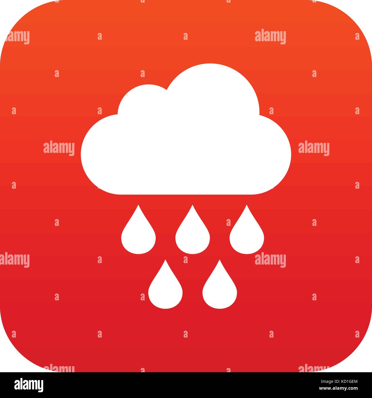 Cloud with rain drops icon digital red Stock Vector Image & Art - Alamy