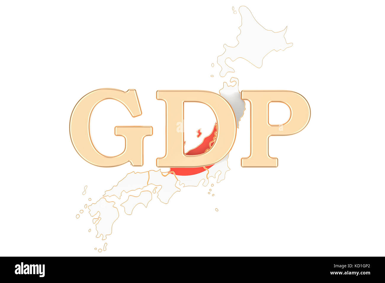 gross domestic product GDP of Japan concept, 3D rendering isolated on