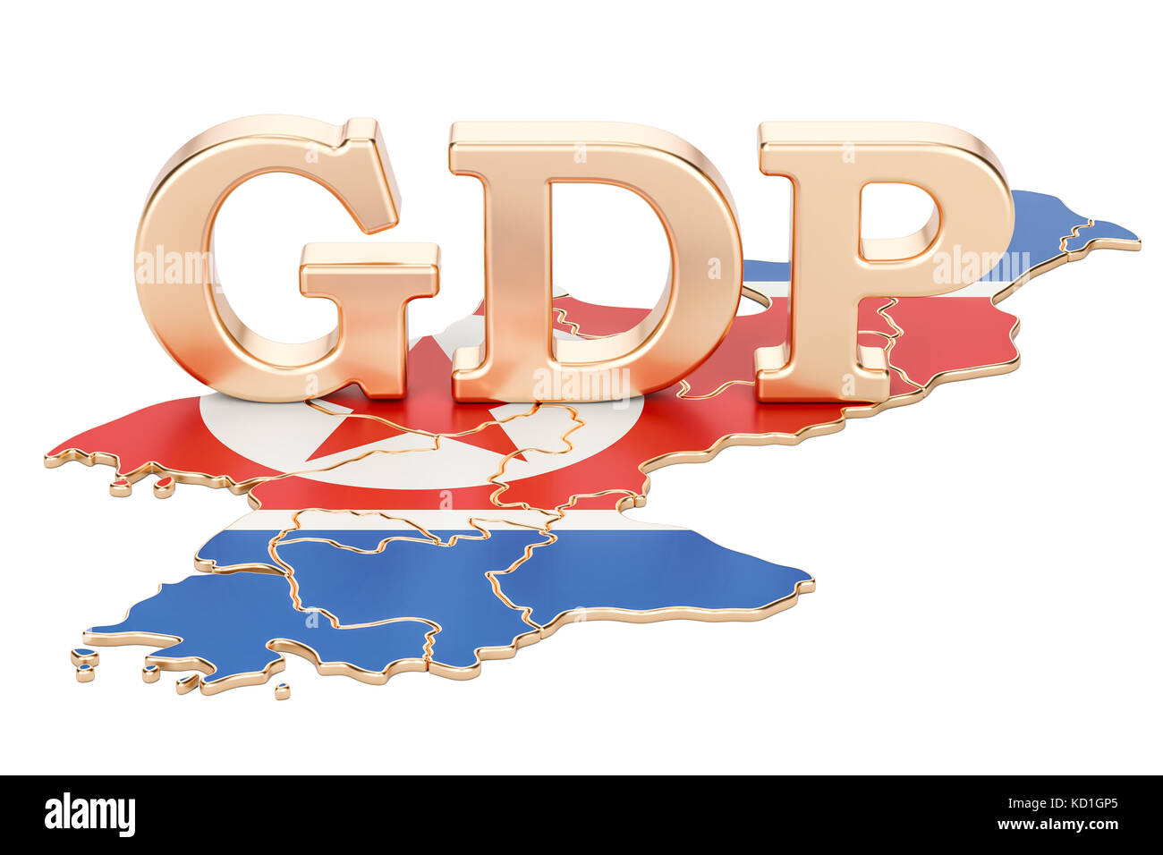 gross domestic product GDP of North Korea concept, 3D rendering