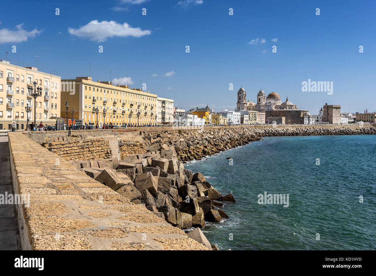 The waterfront in the Spanish city of Cadiz Stock Photo
