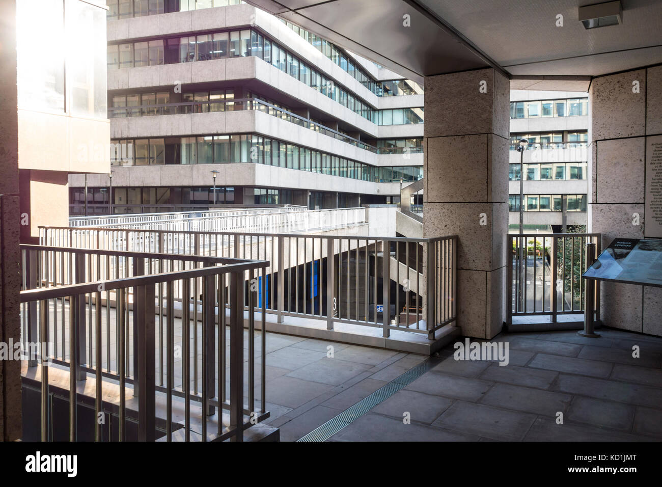 City of London Pedway Scheme, elevated walkways and pavements, Lower Thames Street, London, UK Stock Photo