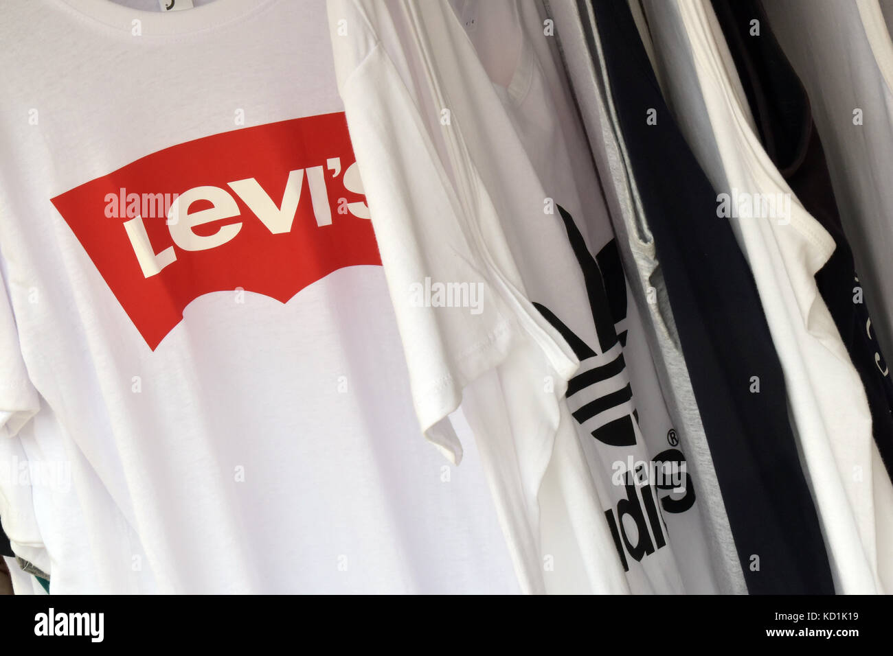 counterfeit goods for sale in corfu, Greece at a market place for tourists  Stock Photo - Alamy