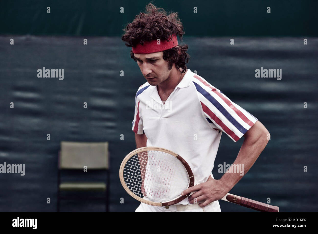 Borg McEnroe (Swedish: Borg), also known as Borg vs McEnroe, is a 2017 English-language Swedish biographical sports drama film focusing on the famous rivalry between famous tennis players Björn Borg and John McEnroe at the 1980 Wimbledon Championships.  This photograph is for editorial use only and is the copyright of the film company and/or the photographer assigned by the film or production company and can only be reproduced by publications in conjunction with the promotion of the above Film. A Mandatory Credit to the film company is required. The Photographer should also be credited when kn Stock Photo