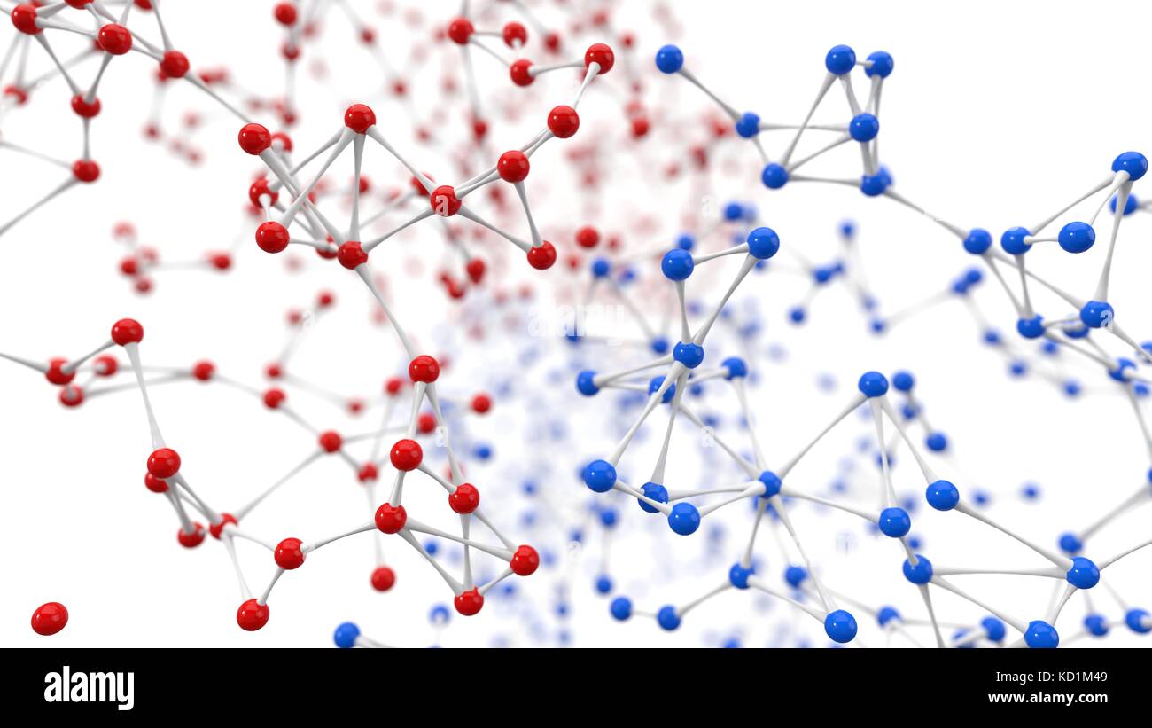 random molecule models on white background. 3d illustration. suitable ...