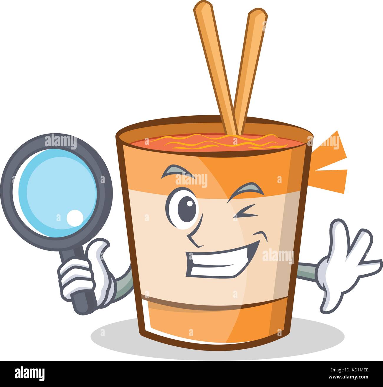 Detective cup noodles character cartoon Stock Vector Art ...