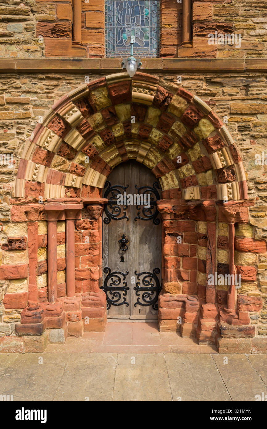 The door of the south transept of St. Magnus Cathedral, Kirkwall, Orkney Mainland, Scotland, UK. Stock Photo