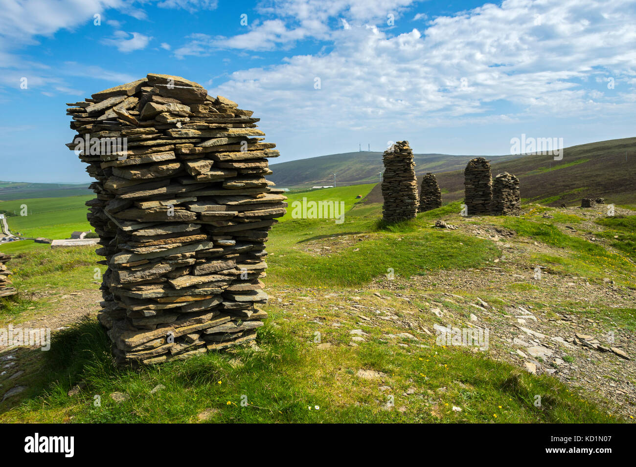 Wideford Hill from Cuween Hill, Orkney Mainland, Scotland, UK. Stock Photo