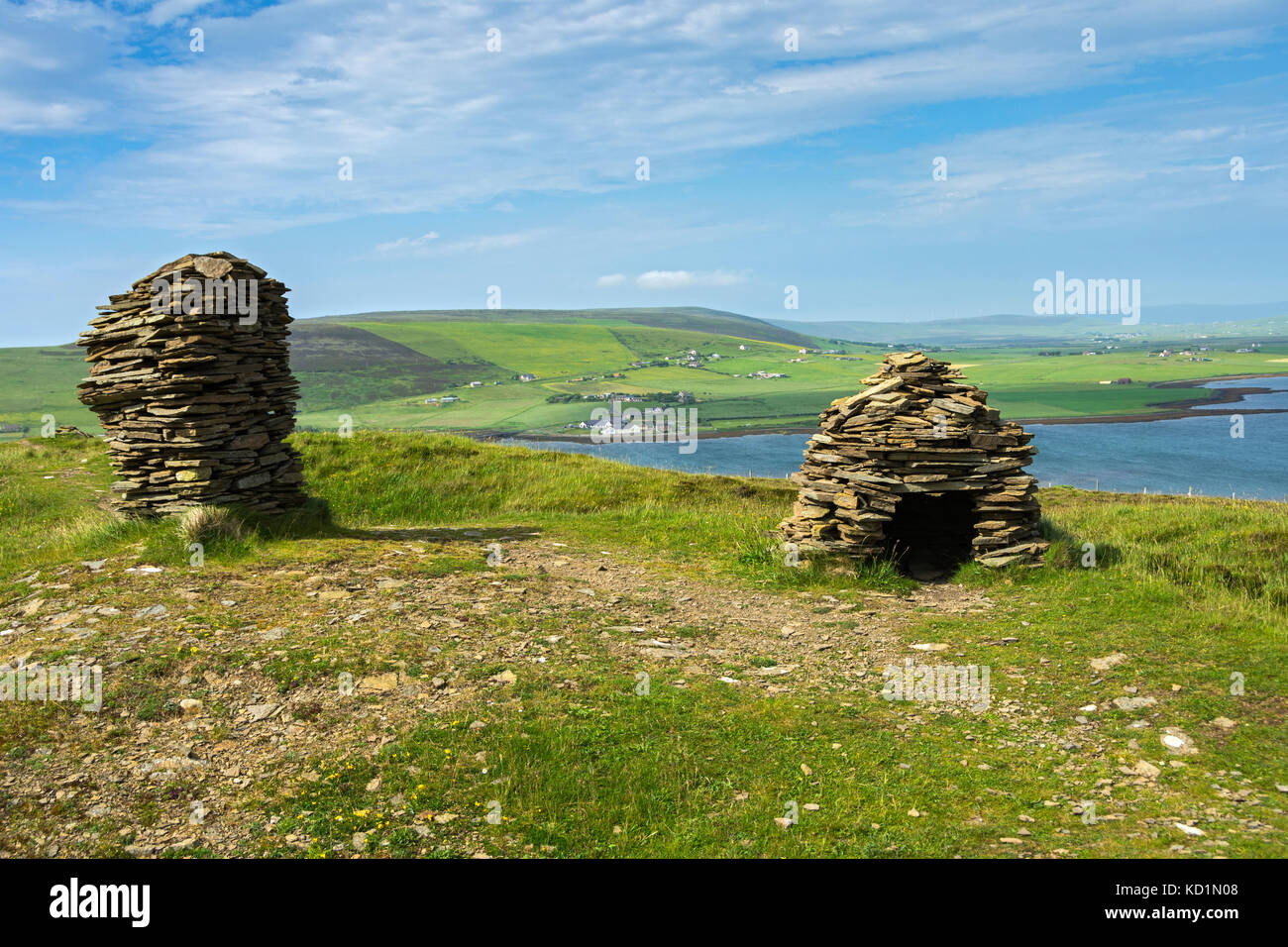 The Bay of Firth from Cuween Hill, Orkney Mainland, Scotland, UK. Stock Photo