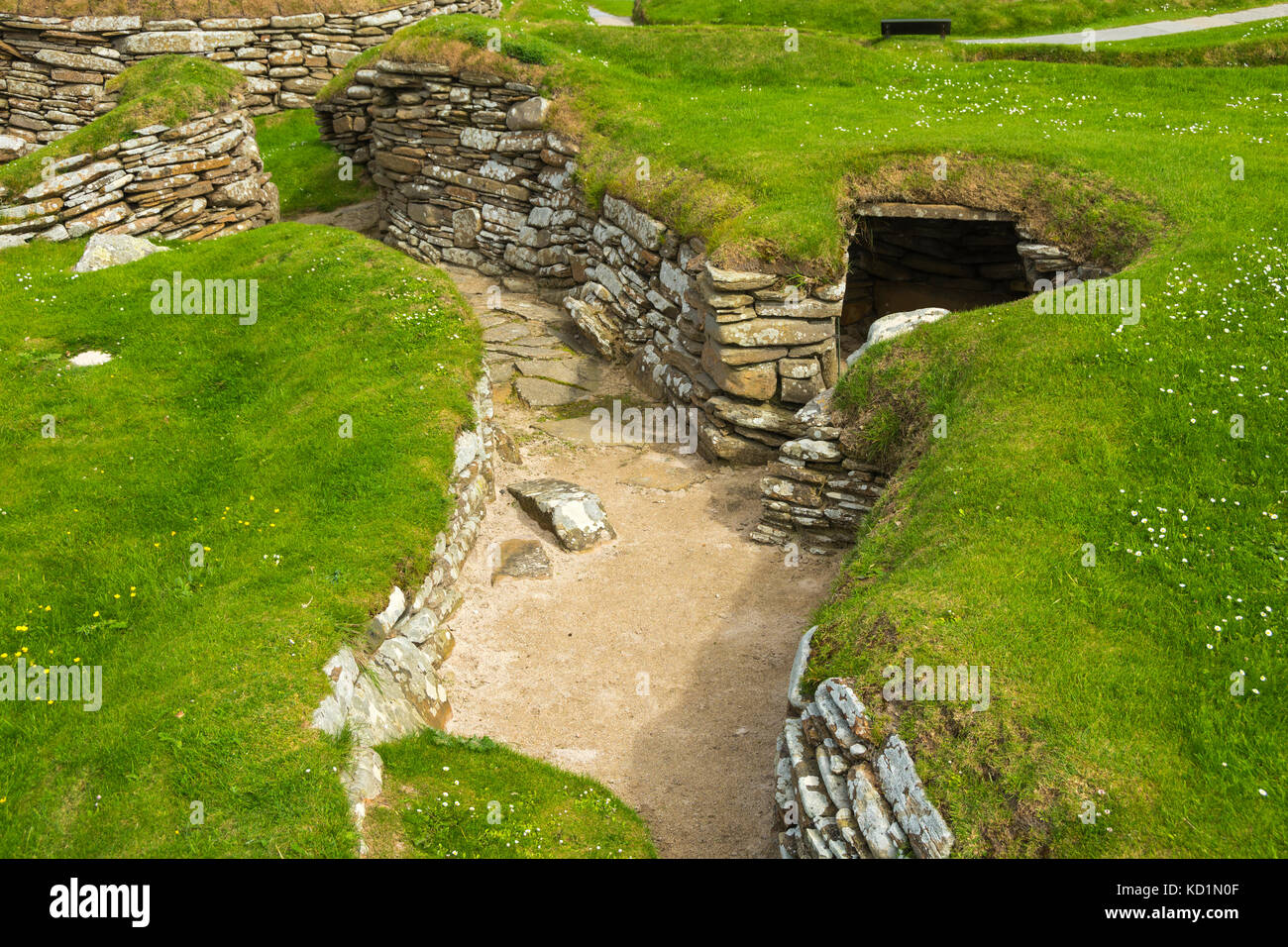 Skara Brae Neolithic Village.,Orkney Mainland, Scotland, UK. Stock Photo