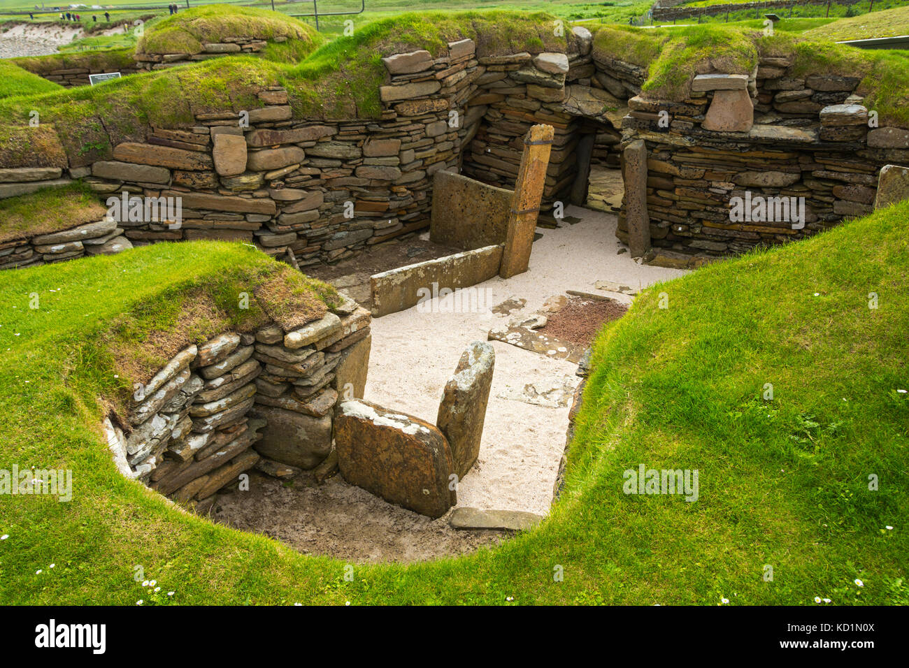 A dwelling at Skara Brae Neolithic Village.,Orkney Mainland, Scotland, UK. Stock Photo