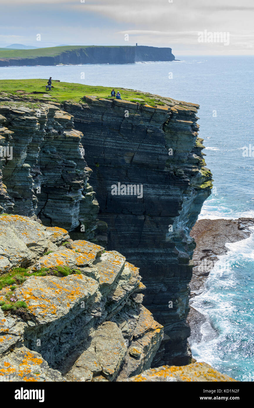 Marwick Head from Brough Head on the Brough of Birsay, Orkney, Scotland, UK. Stock Photo