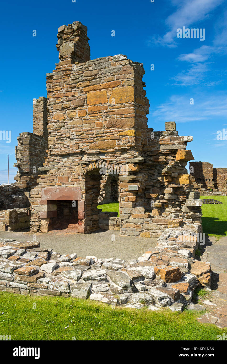 The ruins of the Earl's Palace, Birsay village, Orkney Mainland, Scotland, UK. Stock Photo
