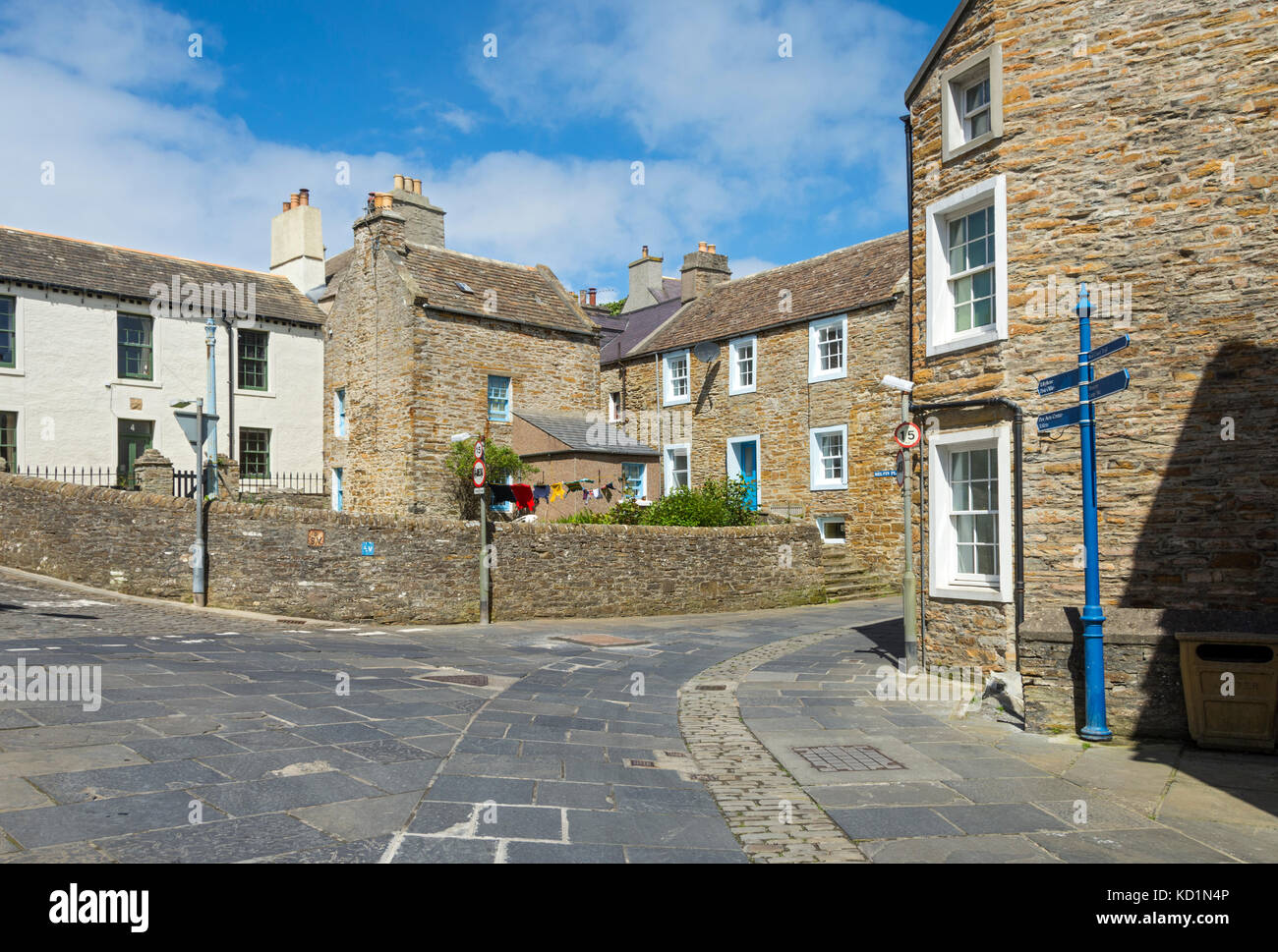 At the junction of Albert Street and Dundas Street, Stromness, Orkney Mainland, Scotland, UK. Stock Photo