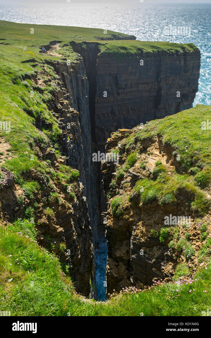 The cliffs at Yesnaby, Orkney Mainland, Scotland, UK. Stock Photo