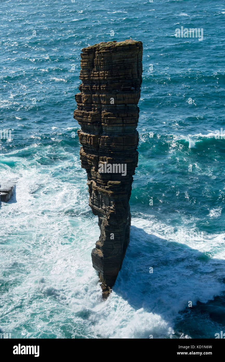 The North Gaulton Castle sea stack, Yesnaby, Orkney Mainland, Scotland, UK. Stock Photo