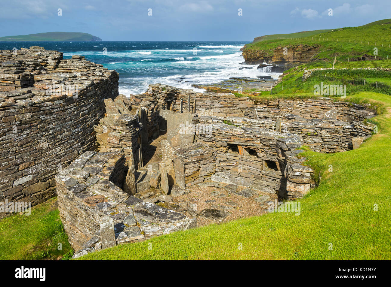 Midhowe Broch on the island of Rousay, Orkney Islands, Scotland, UK Stock  Photo - Alamy