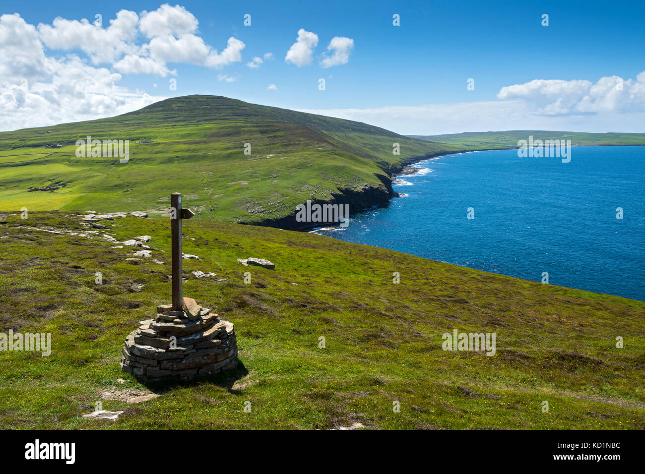 Kierfea Hill and Saviskaill Bay from Faraclett Head, Rousay, Orkney Islands, Scotland, UK. Stock Photo
