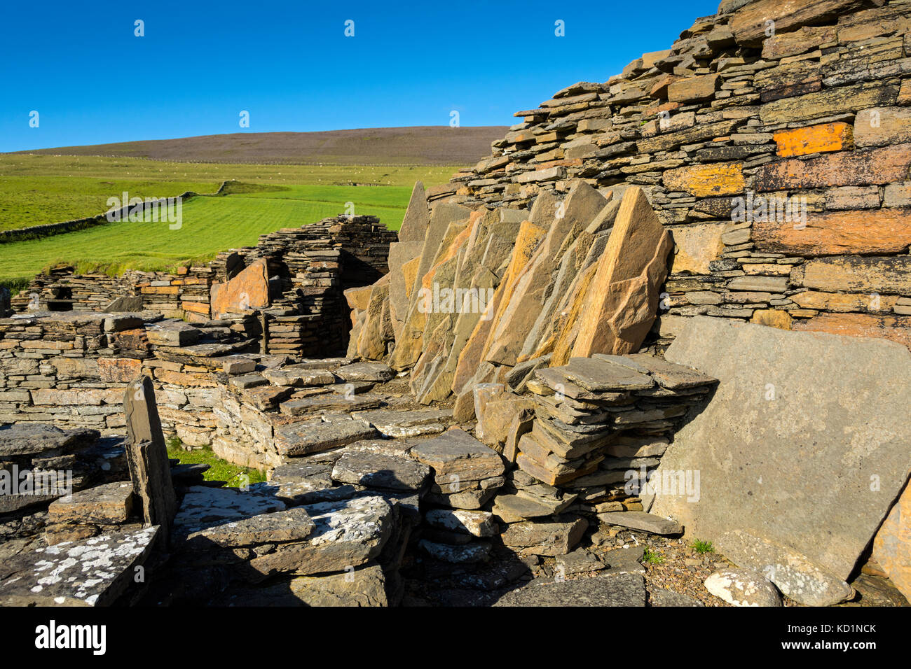 Midhowe Broch on the island of Rousay, Orkney Islands, Scotland, UK. Stock Photo