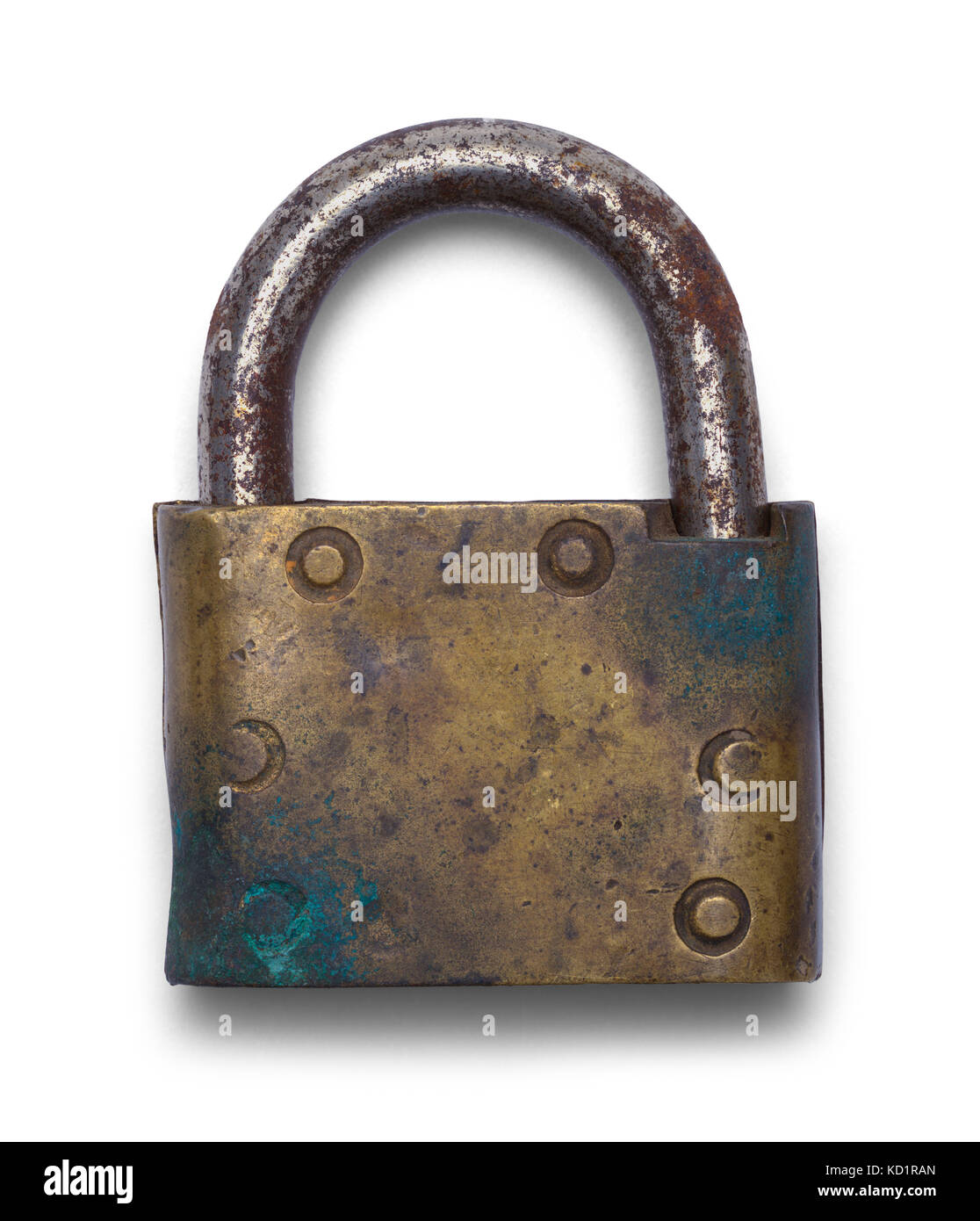 Antique Brass Lock Isolated on a White Background Stock Photo - Alamy