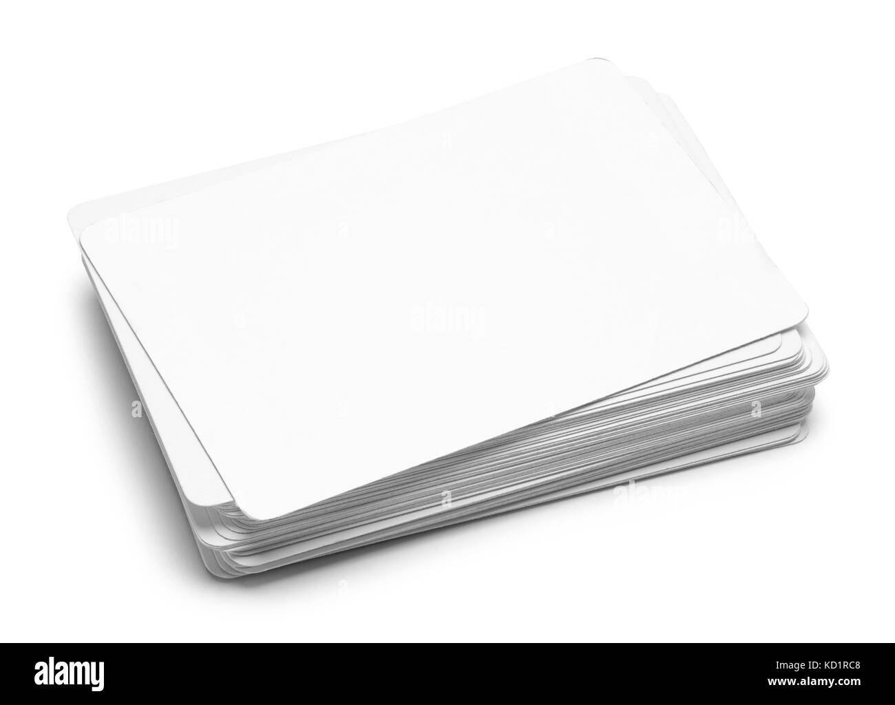 Pile of Blank Cards Isolated on a White Background Stock Photo Alamy