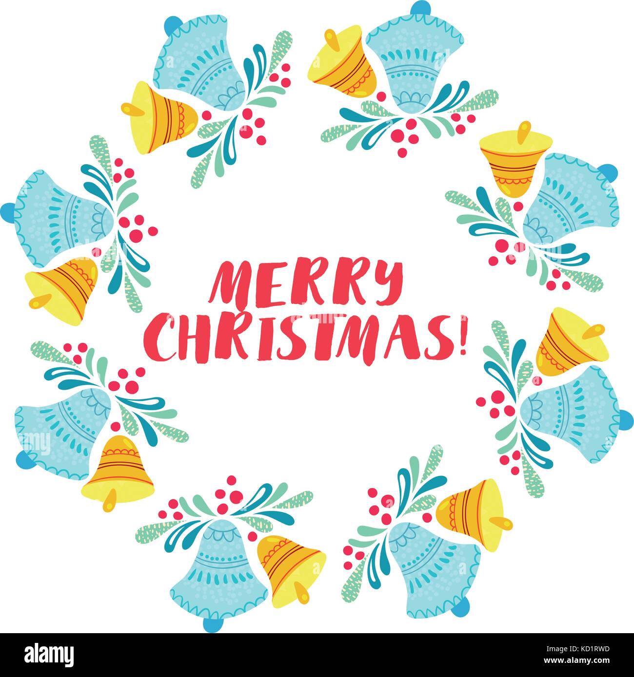 Christmas wreath isolated on white background Stock Vector Image & Art ...