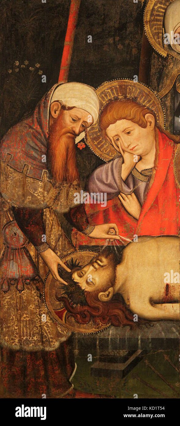 Plany sobre el cos de crist mort by Joan Mates 1370-1431 Stock Photo