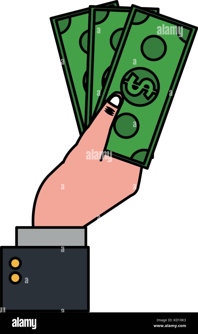 hand holding dollar bills money icon image Stock Vector Image & Art - Alamy