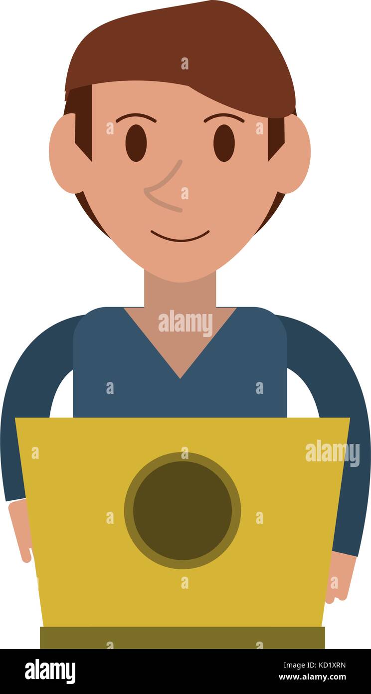 man using laptop icon image Stock Vector Image & Art - Alamy