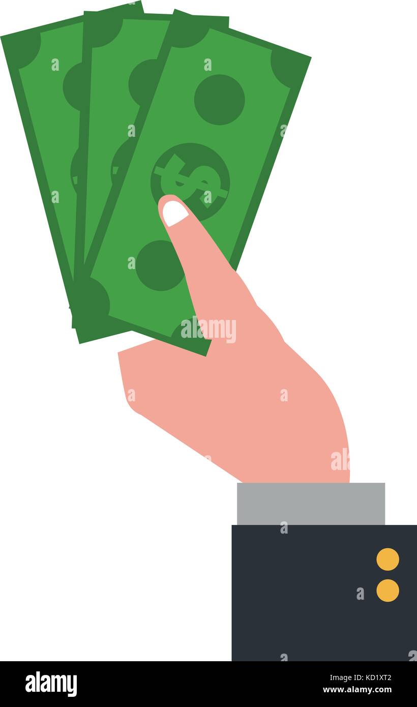 hand holding dollar bills money icon image Stock Vector Image & Art - Alamy