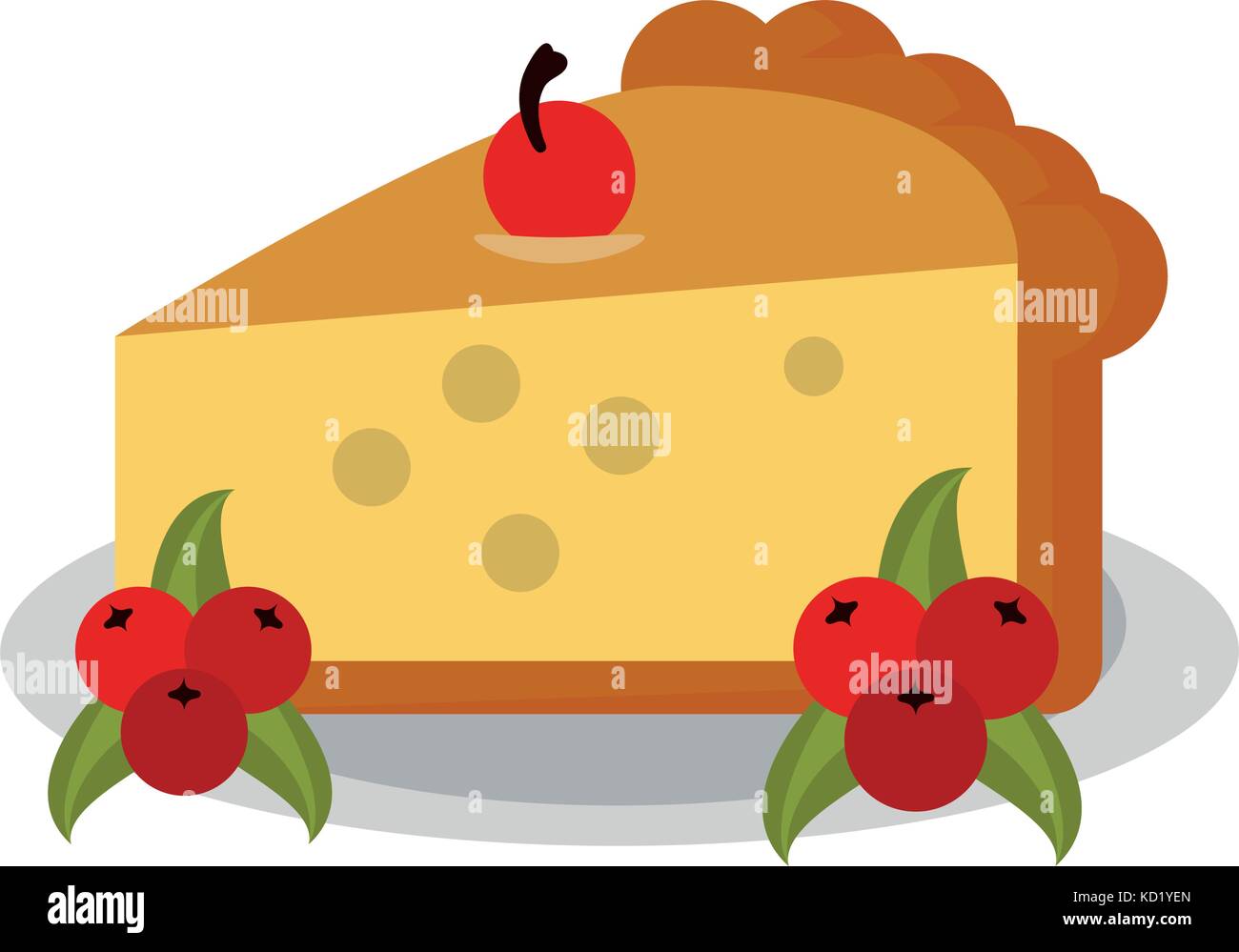 pie with cherry pastry icon image Stock Vector Image & Art - Alamy
