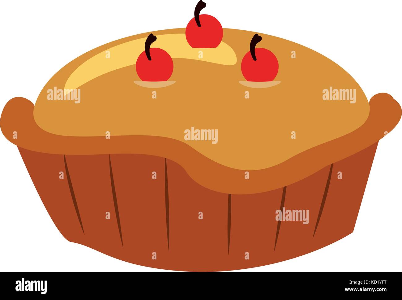 pie with cherry pastry icon image Stock Vector Image & Art - Alamy