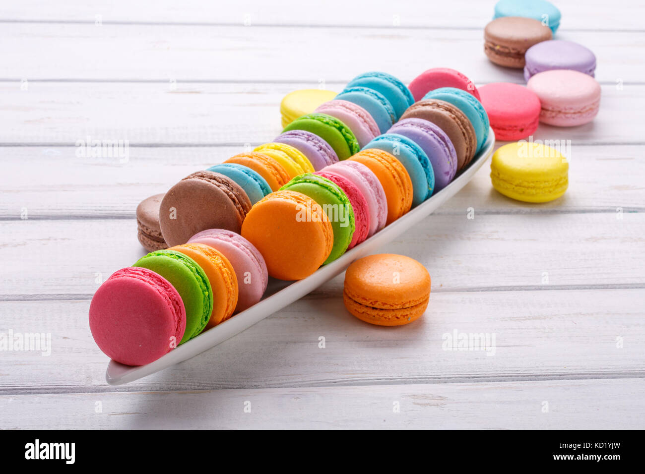 Macaroons Shape Sweet and colourful french macaroons lined in the shape of a crocodile ...