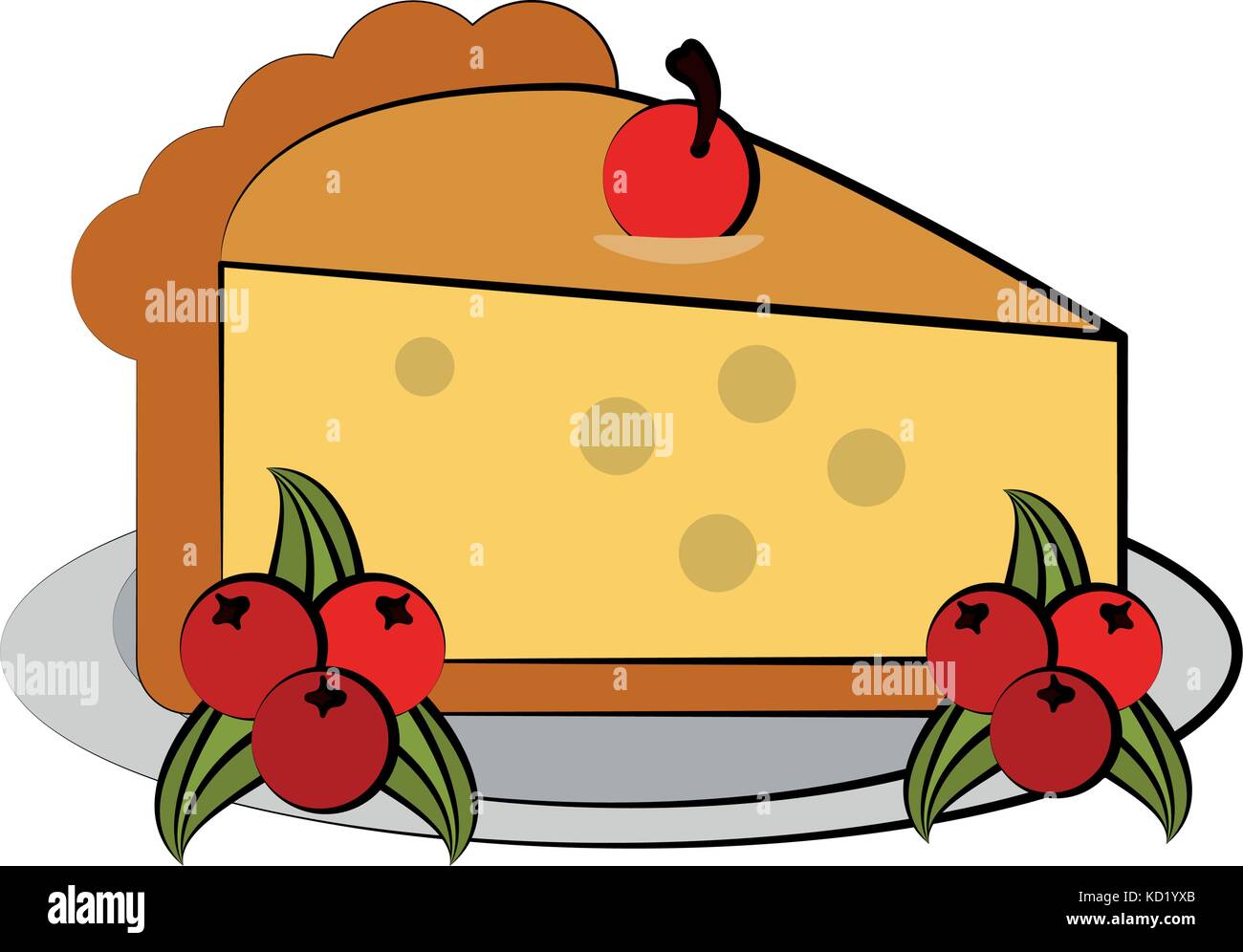 pie with cherry pastry icon image Stock Vector Image & Art - Alamy